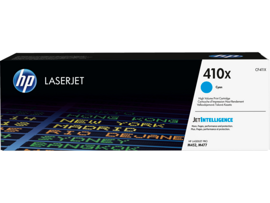 HP 410X High Yield Cyan Original LaserJet Toner Cartridge (CF411X)