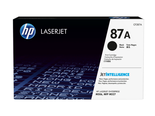 HP 87A Black Original LaserJet Toner Cartridge, CF287A