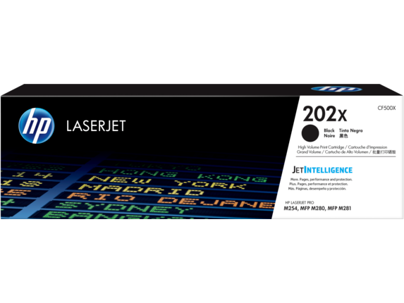 HP 202X High Yield Black Original LaserJet Toner Cartridge, CF500X