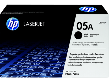 HP 05A Black Original LaserJet Toner Cartridge, CE505A