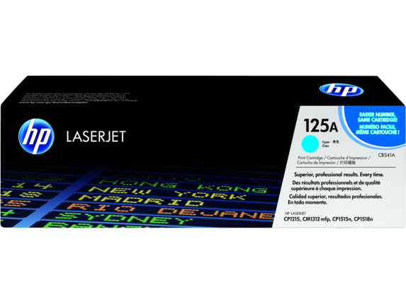 HP 125A Cyan Original LaserJet Toner Cartridge, CB541A