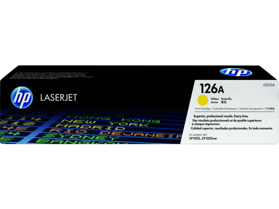 HP 126A Yellow Original LaserJet Toner Cartridge, CE312A