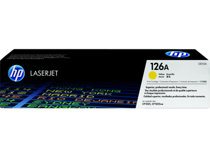 HP 126A Yellow Original LaserJet Toner Cartridge, CE312A