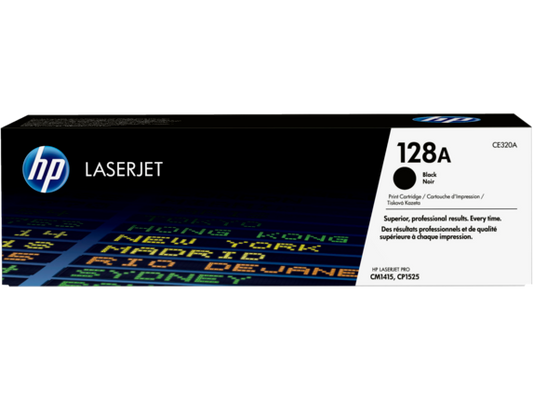 HP 128A Black Original LaserJet Toner Cartridge, CE320A