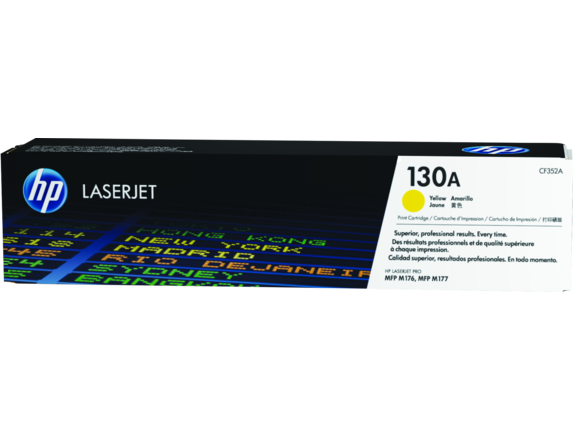 HP 130A Yellow Original LaserJet Toner Cartridge, CF352A