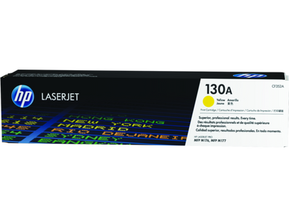 HP 130A Yellow Original LaserJet Toner Cartridge, CF352A