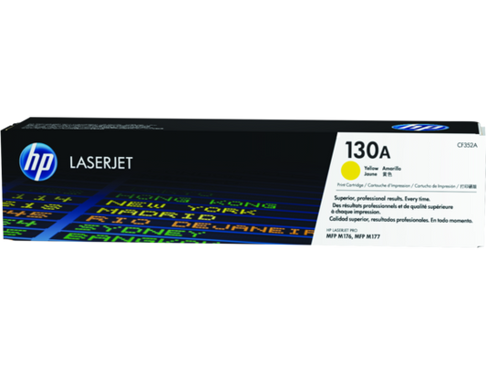 HP 130A Yellow Original LaserJet Toner Cartridge, CF352A