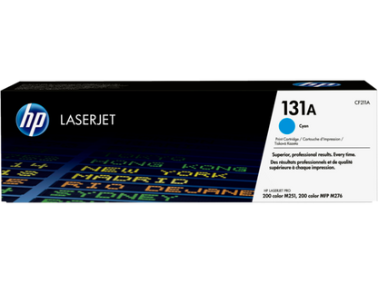 HP 131A Cyan Original LaserJet Toner Cartridge, CF211A