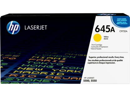 HP 645A Yellow Original LaserJet Toner Cartridge, C9732A