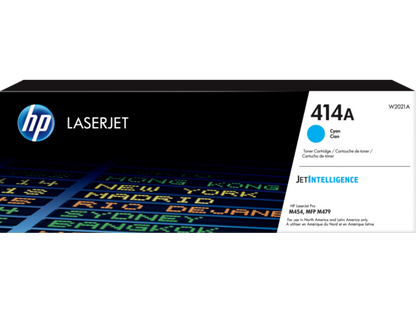 HP 414A Cyan Original LaserJet Toner Cartridge, W2021A