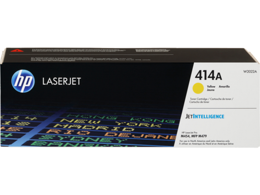 HP 414A Yellow Original LaserJet Toner Cartridge, W2022A