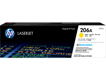 HP 206A Yellow Original LaserJet Toner Cartridge, W2112A