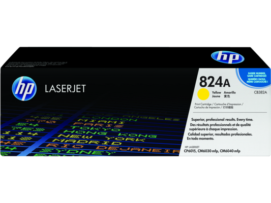 HP 824A Yellow Original LaserJet Toner Cartridge, CB382A