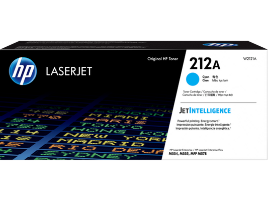 HP 212A Cyan Original LaserJet Toner Cartridge, W2121A