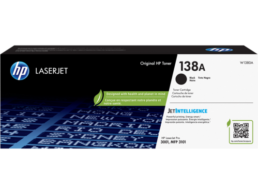 HP 138A Black LaserJet Toner Cartridge, W1380A