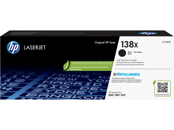 HP 138X Black LaserJet Toner Cartridge, W1380X