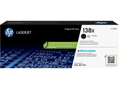 HP 138X Black LaserJet Toner Cartridge, W1380X