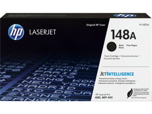 HP 148A Black Original LaserJet Toner Cartridge, W1480A