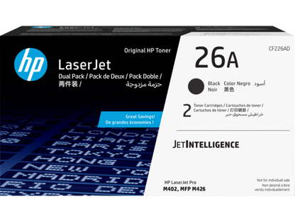 HP 26A 2-pack Black Original LaserJet Toner Cartridges