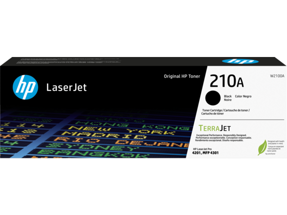 HP 210A Black Original LaserJet Toner Cartridge, W2100A