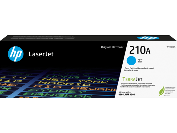 HP 210A Cyan Original LaserJet Toner Cartridge, W2101A