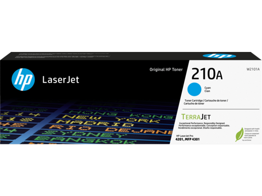 HP 210A Cyan Original LaserJet Toner Cartridge, W2101A