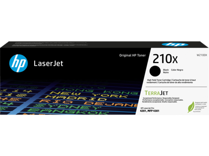 HP 210X Black Original LaserJet Toner Cartridge, W2100X