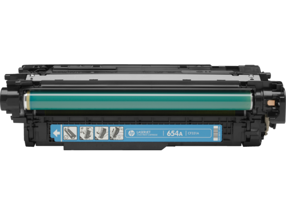 HP 654A Cyan Original LaserJet Toner Cartridge, CF331A