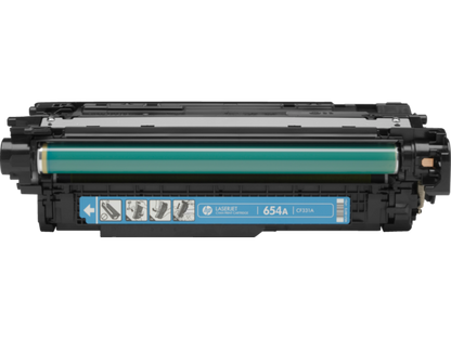 HP 654A Cyan Original LaserJet Toner Cartridge, CF331A