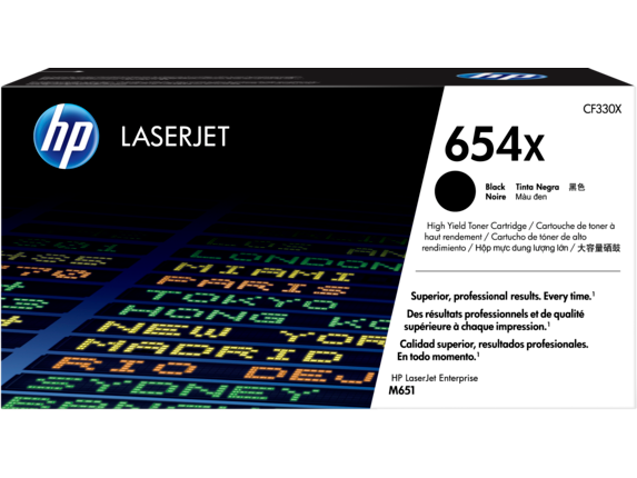 HP 654X High Yield Black Original LaserJet Toner Cartridge, CF330X