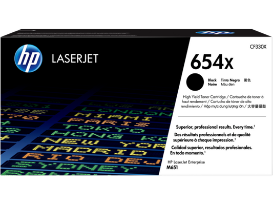 HP 654X High Yield Black Original LaserJet Toner Cartridge, CF330X